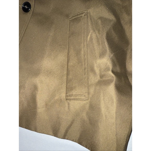 Anthropologie Trench Jacket Women's Size Large Cropped Coat Moss Khaki Boxy - Picture 8 of 10